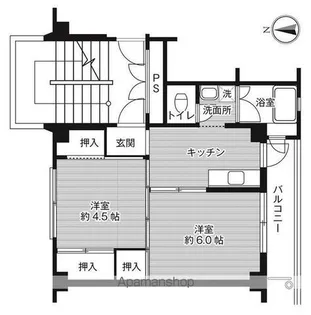 ビレッジハウス玖珂1号棟【402号室】の間取り