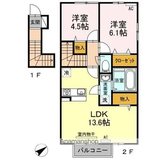 フェリース【2階】の間取り