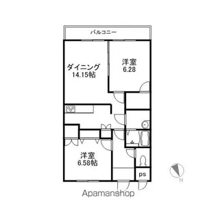 ボヌール美咲ET【205号室】の間取り