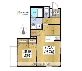 LAPLUMA小竹向原【1階】の間取り