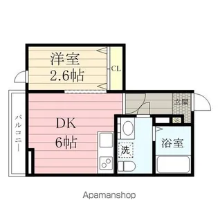 メリディアン北仙台【2階】の間取り
