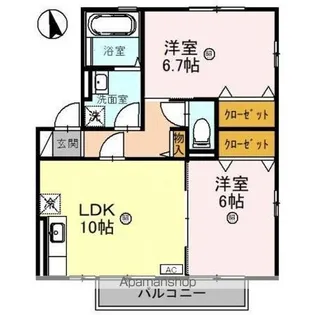 リビングタウン若杉 A【2階】の間取り
