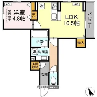 DーZEPHYR(ディーゼフィア)【2階】の間取り