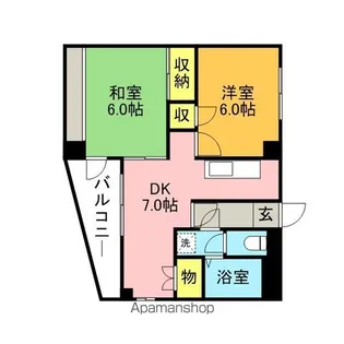 サンワコービル【401号室】の間取り