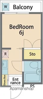 米原ハイツ【1A号室】の間取り