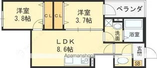 D PORTA DIAMANT【2階】の間取り