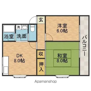 郡山ハイツ【1階】の間取り