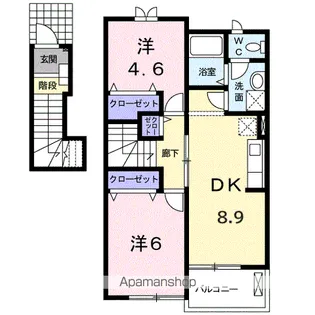 アンソレイエ【2階】の間取り