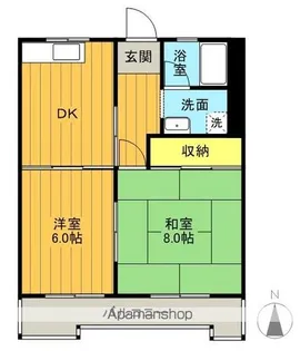 カーサ名郷田【403号室】の間取り