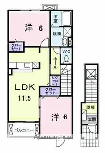 シェン ヴァウムA【2階】の間取り