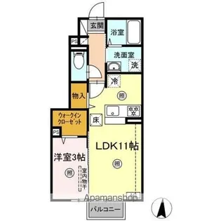 リバティ中田【1階】の間取り