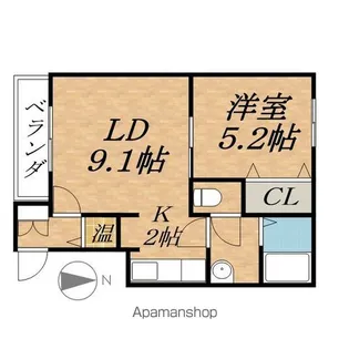 エルレーブⅠ【3階】の間取り