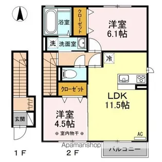 アヴァンスⅢ【2階】の間取り