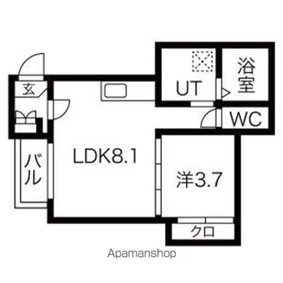 ハーモニーテラス乗越町【3028号室】の間取り