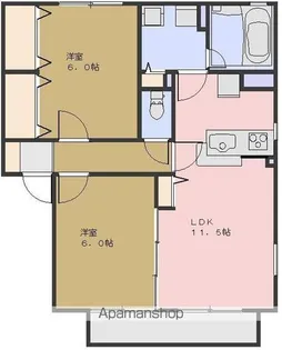 エルメゾン G【202号室号室】の間取り
