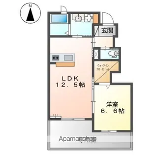 H&C CRECIA 立花【1階】の間取り