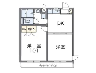 レオパレスサンローゼB【2階】の間取り