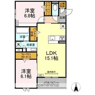 カサ クアルト【2階】の間取り