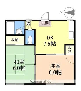 ハイツサカエA【1階】の間取り