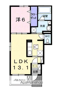 ブライト605レジデンスⅡB【1階】の間取り