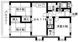 シルクコーポ東浜【3階】の間取り