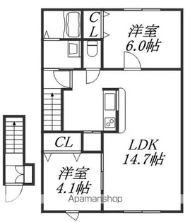 フローラル【2階】の間取り