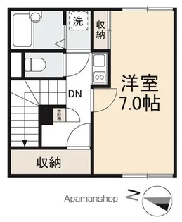 メゾン一刻 工学部南【2階】の間取り