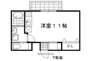 K H御所前【303号室】の間取り
