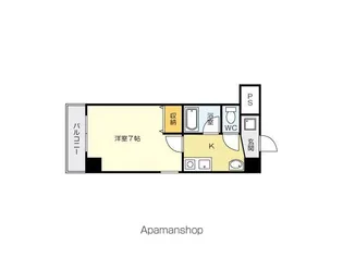 吉野町ワンルームマンション【5階】の間取り