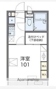 レオパレスタカギⅢ【104号室】の間取り
