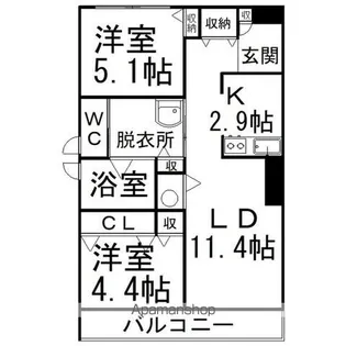 MOTTOたくま宿【3階】の間取り