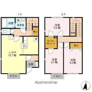 オノフタウン滑石O【102号室】の間取り