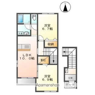 カーサ オリーヴァ【2階】の間取り