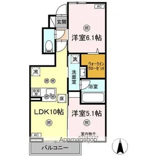 パークボヌールD棟【1階】の間取り