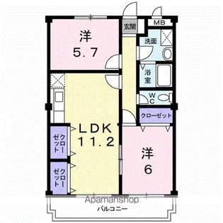 マンションローレル【1階】の間取り
