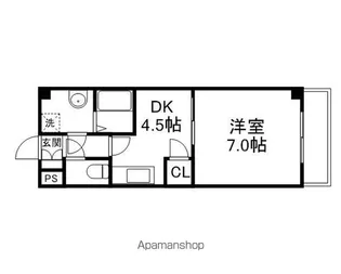 ハイライズ南草津【1階】の間取り