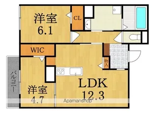 RETORIA瓦口EAST【2階】の間取り