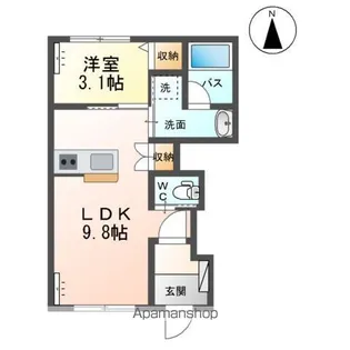 ディベロップ富田【1階】の間取り