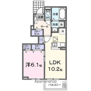 ハッピーメゾンⅧ C【1階】の間取り