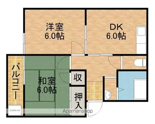 グリーンベルⅡ【202号室】の間取り