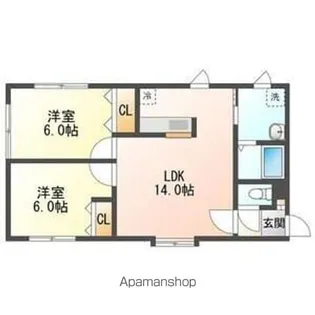 グランコート八軒【2階】の間取り