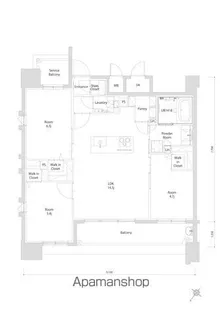 エンクレスト博多EXCEED【11階】の間取り