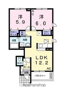 ティアモ B【1階】の間取り