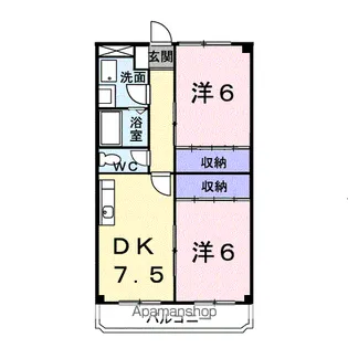 シャルマンハイツB【1階】の間取り
