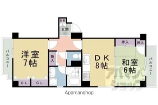 アルカンシェル御所【405号室】の間取り