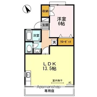 セジュール佐古【1階】の間取り