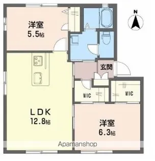 シャーメゾン万々 D棟【1階】の間取り