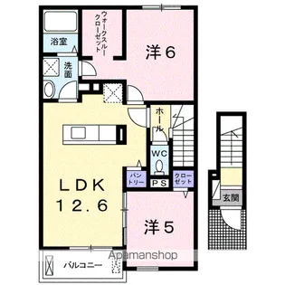 ヴィラ ピアーチェⅡ【2階】の間取り