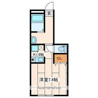 湘南(新)パラシオン【1階】の間取り