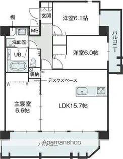 ラフィーネ鳥飼【2階】の間取り